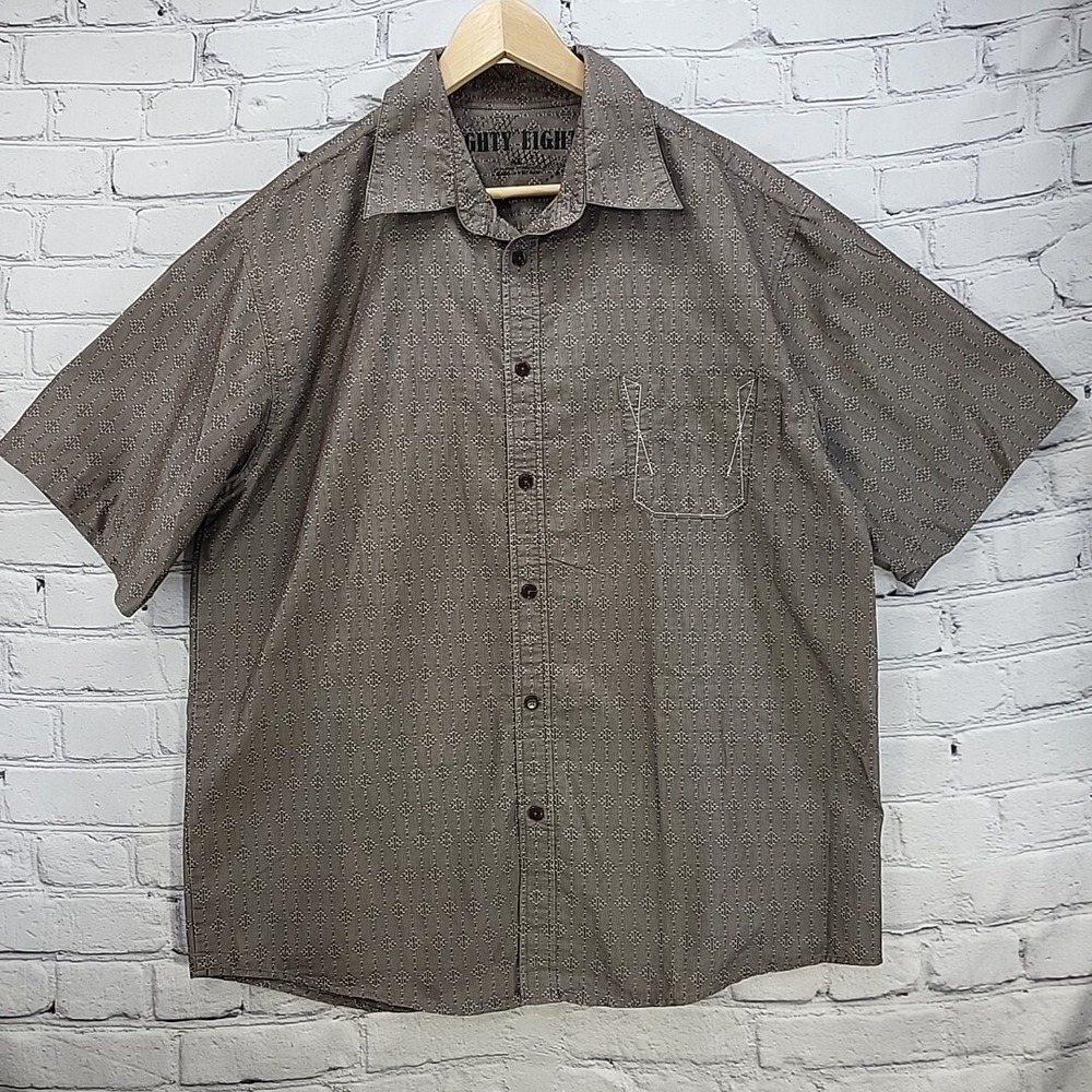 Eighty Eight Shirt Mens‎ Sz XL Brown Button Front Print